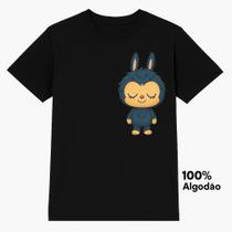 Camiseta Infantil Labubu Azul Edição Limitada Algodão Moda