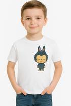 Camiseta Infantil Labubu Azul Edição Limitada Algodão Moda