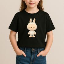 Camiseta Infantil Labubu Sorriso Delicado Algodao Lançamento