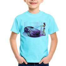 Camiseta Infantil Lava Jato Carro Roxo - Foca na Moda