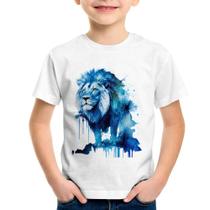 Camiseta Infantil Leão Azul - Foca na Moda