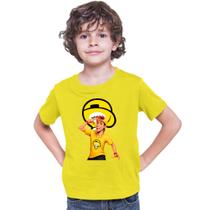 Camiseta Infantil Leozinho Nova Coleção dos Rosas Lâmpada Amarelo YouTuber