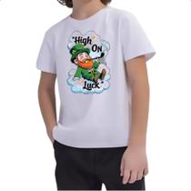Camiseta Infantil Leprechaun cheio de sorte