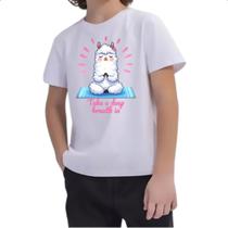 Camiseta Infantil Lhama Take a deep breath
