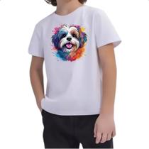 Camiseta Infantil Lhasa apso Watercolor Arte Camiseta Infantil Lhasa apso Watercolor Arte