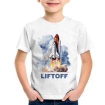 Camiseta Infantil Liftoff: Lançamento do Ônibus Espacial - Foca na Moda