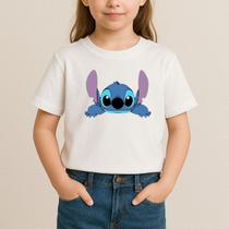 Camiseta Infantil Lilo Stich Deitado 100% Algodão Lançamento