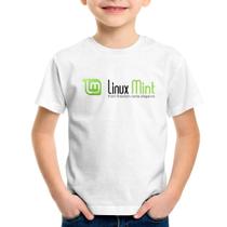 Camiseta Infantil Linux Mint - Foca na Moda