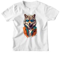 Camiseta Infantil Lobo de jaqueta jeans