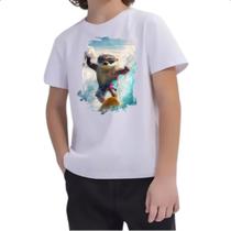 Camiseta Infantil Lontra sufando