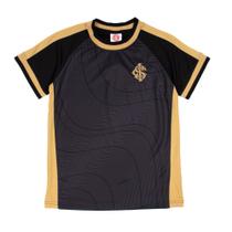 Camiseta Infantil Lotus Inter Manga Curta Preto/Dourado