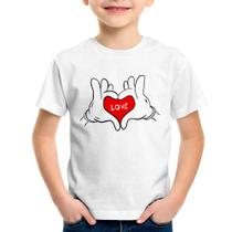 Camiseta Infantil Love Hands - Foca na Moda