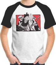 Camiseta Infantil Luffy E Zoro Com Roupas De Wano
