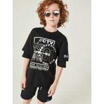 Camiseta infantil m/c cata vento game - tamanho 06 - preto