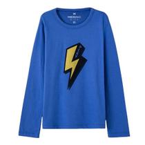 Camiseta infantil m/l hering estampada azul - tamanho 01