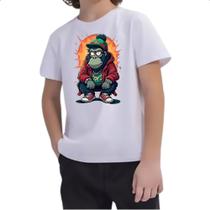 Camiseta Infantil Macaco Gang Street Camiseta Infantil Macaco Gang Street