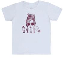 Camiseta Infantil Makeup Diva e seus pinceis
