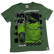Camiseta Infantil Malwee Marvel Vingadores Hulk - Em 100% Algodão - Verde