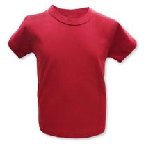 Camiseta Infantil Manga Curta 1 a 3 Anos Vermelha Malha Lisa Cor Básica 100% Algodao Menina Menino Baby Deluxe