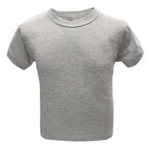 Camiseta Infantil Manga Curta 4 a 8 Anos Cinza Mescla Lisa 100 Algodão dia a dia Uniforme Escolar Passeios Verão Parques Bebe Confortavel Baby Deluxe