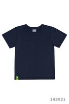 Camiseta infantil manga curta azul escuro- Quimby