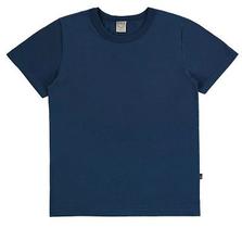 Camiseta infantil manga curta azul marinho liso básica