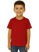 Camiseta Infantil Manga Curta Básica Lisa Vermelha