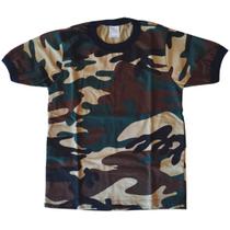 Camiseta Infantil Manga Curta Camuflado Americano