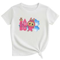 Camiseta Infantil Manga Curta Com Labubu Fofo Boneco Divertido Roupa Infantil Meninas Novidade Camiseta Infantil Manga Curta Com Labubu Fofo Boneco Divertido Roupa Infantil Meninas Novidade