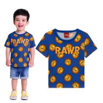 Camiseta Infantil Manga Curta em Meia Malha Leão RAWR Kyly