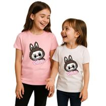 Camiseta Infantil Manga Curta Geração Labubu Estampa Lafufu Bonecos De Chaveiro Divertido Novidade Camiseta Infantil Manga Curta Geração Labubu Estampa Lafufu Bonecos De Chaveiro Divertido Novidade