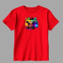 Camiseta Infantil Manga Curta Gola redonda Estampada Gamer Controle