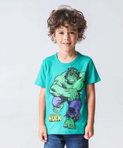 Camiseta Infantil Manga Curta Hulk Marvel Tam 4 a 10-76114