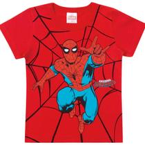 Camiseta infantil manga curta meia malha homem aranha marvel marlan ref: a4003 p/g