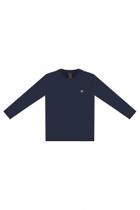 Camiseta infantil manga longa azul escuro Camiseta infantil manga longa azul escuro