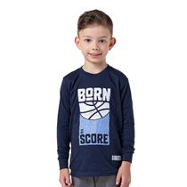 Camiseta Infantil Manga Longa Azul Marinho Score Basquetebol Vrasalon Tamanho:6 anos Camiseta Infantil Manga Longa Azul Marinho Score Basquetebol Vrasalon Tamanho:6 anos
