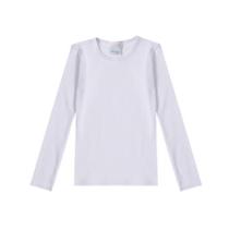 Camiseta Infantil Manga Longa Comprida Inverno Feminina Tecido Canelado Branco - Malwee Kids