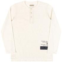 Camiseta Infantil Manga Longa Linho - Off White - Lamon