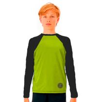 Camiseta Infantil Manga Longa Menino Uv50 Preto Verde 1 a 14 Camiseta Infantil Manga Longa Menino Uv50 Preto Verde 1 a 14