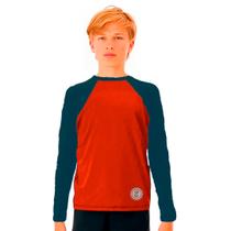 Camiseta Infantil Manga Longa Menino Uv50 Vermelho Az 1 a 14 Camiseta Infantil Manga Longa Menino Uv50 Vermelho Az 1 a 14