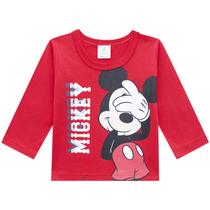 Camiseta infantil manga longa mickey masculina disney baby ref: 54039 p/g