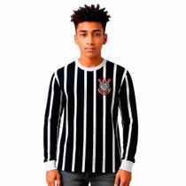 Camiseta Infantil Manga Longa Retrô Democracia Corinthians Camiseta Infantil Manga Longa Retrô Democracia Corinthians