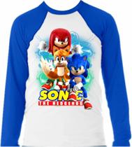 Camiseta Infantil Manga Longa Sonic Camiseta Do Sonic Game filme
