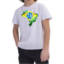 Camiseta Infantil Mapa Brasil Escrita Camiseta Infantil Mapa Brasil Escrita