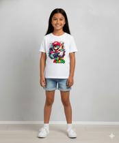 Camiseta Infantil Mario Bros (Malha Fria) - 100% Poliéster Tecido Fresco e Antialérgico