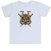 Camiseta Infantil Mascara de Samurai Dourada