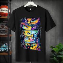 Camiseta Infantil Masculina Algodão Casual Anime Colorido