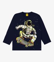 Camiseta Infantil Masculina Astronauta Rovi Kids Azul