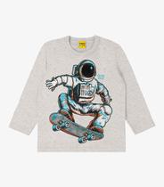 Camiseta Infantil Masculina Astronauta Rovi Kids Cinza