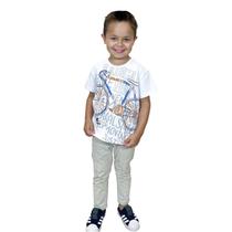 Camiseta Infantil Masculina Branca bicicleta